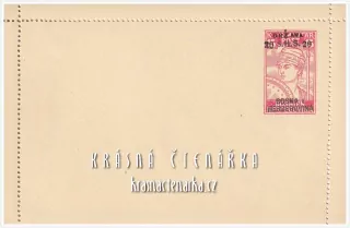 DOPISNICE Zálepka s vytištěnou poštovní známkou