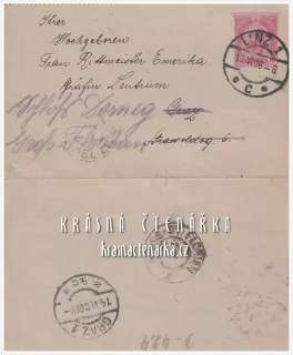 DOPISNICE Zálepka, razítko LINZ / GRAZ