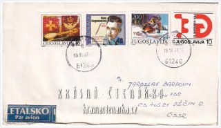 OBÁLKA či DOPISNICE, země odeslání JUGOSLÁVIE