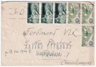 OBÁLKA či DOPISNICE, země odeslání ŠPANĚLSKO 