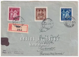 POŠTOVNÍ ZNÁMKA na obálce, PROTEKTORÁT Čechy a Morava