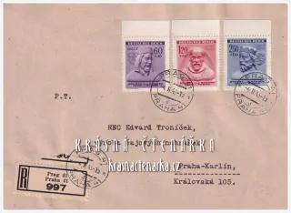 POŠTOVNÍ ZNÁMKA na obálce, PROTEKTORÁT Čechy a Morava