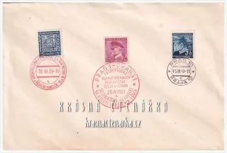 POŠTOVNÍ ZNÁMKA na obálce, PROTEKTORÁT Čechy a Morava