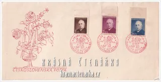 POŠTOVNÍ ZNÁMKA na obálce, ČESKOSLOVENSKÁ REPUBLIKA (il. Svolinský Karel)