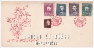POŠTOVNÍ ZNÁMKA na obálce, ČESKOSLOVENSKÁ REPUBLIKA (il. Svolinský Karel)