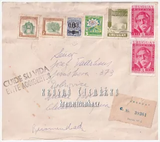 OBÁLKA či DOPISNICE, země odeslání URUGUAY