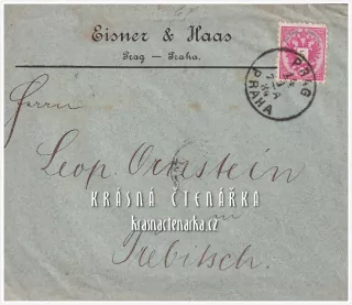 OBÁLKA či DOPISNICE z roku 1884, razítko PRAHA