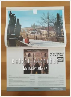 Nástěnný kalendář GLASSEXPORT 1973 - BOHEMIA CRYSTAL