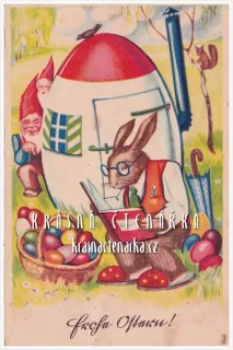 Přání VELIKONOČNÍ se zajíčkem