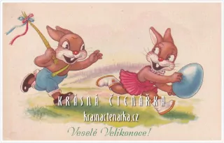 Přání VELIKONOČNÍ se zajíčky