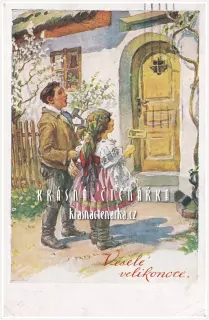 KROJE na pohlednicích - DĚTI a velikonoce 