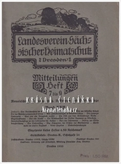 LANDESVEREIN SÄCHSISCHER HEIMATSCHUTZ, Dresden, Mitteilungen Heft 7-9, Band XXII, 1933