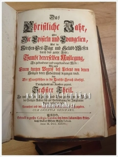 Das Christliche Jahr, Oder Die Episteln und Evangelien, 6. - 11. Teil, vydáno 1733