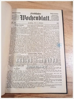 FRIEDLÄNDER WOCHENBLATT 1877 (24 ks různých čísel z roku 1877, Frýdlant)
