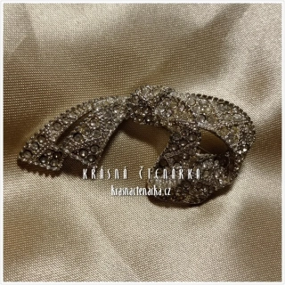 Bižuterní BROŽ štrasová, cca 1960