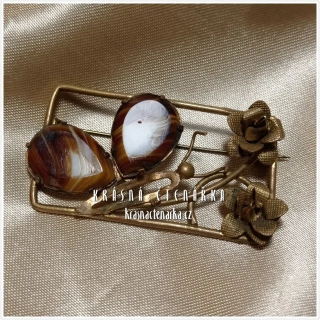 Bižuterní BROŽ s květinami, cca 1930