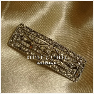 Bižuterní BROŽ štrasová, cca 1940