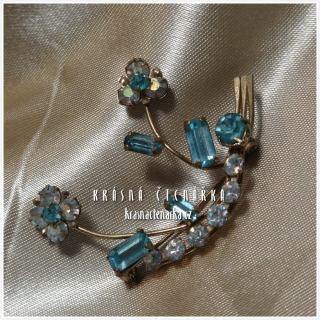 Bižuterní BROŽ květinová, cca 1960