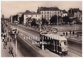 PLZEŇ, Třída 1.máje, nyní Klatovská ... i s tramvají