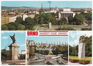 BRNO, Náměstí Rudé armády s památníkem