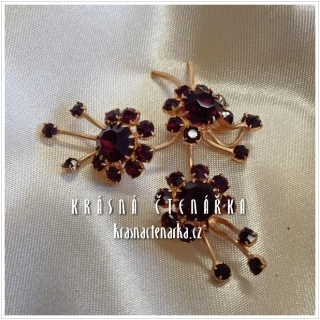 Bižuterní BROŽ květinová, cca 1980