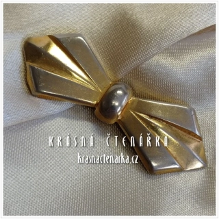 Bižuterní BROŽ mašlička, cca 1970