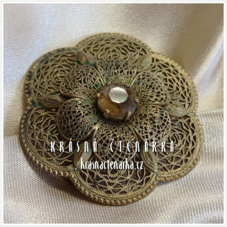 Bižuterní BROŽ květina, cca 1920