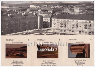 PŘÍBRAM, pohlednice s diapozitivy