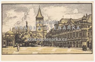 JIČÍN (náměstí na kresbě Karla Vika)