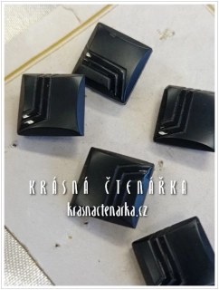 KNOFLÍK skleněný ČERNÝ, 7 ks
