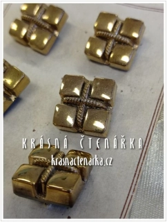 KNOFLÍK kovový ZLATÝ, 6 ks