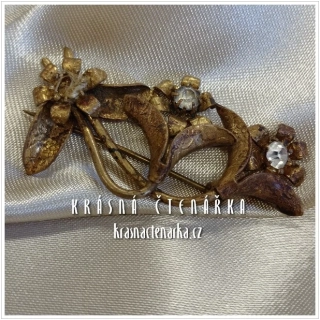 Bižuterní BROŽ květinová, cca 1930