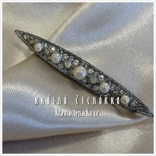 Bižuterní BROŽ s perličkami, cca 1930