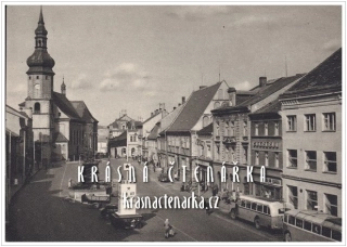 SOKOLOV, Náměstí 9. května, nyní Staré náměstí ... i s autobusy