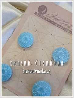 KNOFLÍK Elegant skleněný MODRÝ, 4 ks