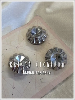 KNOFLÍK Elegant kovový STŘÍBRNÝ, 3 ks