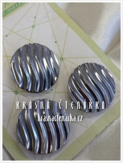 KNOFLÍK Elegant kovový STŘÍBRNÝ, 3 ks