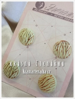 KNOFLÍK Elegant skleněný ŽLUTÝ, 4 ks