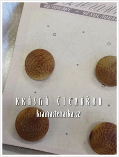 KNOFLÍK Elegant skleněný HNĚDÝ, 4 ks