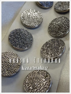 KNOFLÍK kovový STŘÍBRNÝ, 8 ks