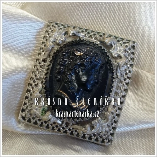 Bižuterní BROŽ s kamejí, cca 1920