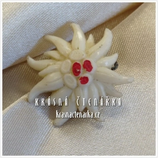 Bižuterní BROŽ nebo ODZNAK protěž alpská, cca 1950