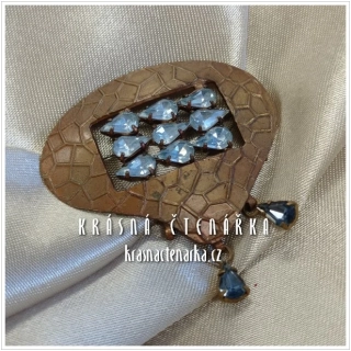 Bižuterní BROŽ kapka, cca 1960