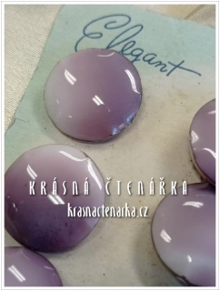 KNOFLÍK Elegant skleněný FIALOVÝ, 6ks