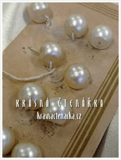 KNOFLÍK skleněný PERLIČKY, 13 ks