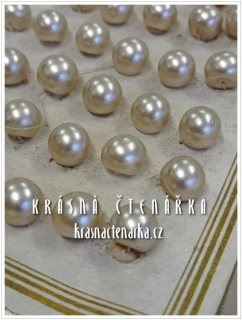 KNOFLÍK skleněný PERLIČKY, 36 ks