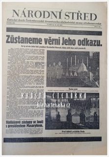 NÁRODNÍ STŘED, Ústřední deník Československé živnostenko-obchodnické strany středostavovské 1937/221 (Pohřeb T. G. Masaryka)