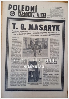 POLEDNÍ NÁRODNÍ POLITIKA 1937 / 252 (Úmrtí T. G. Masaryka)