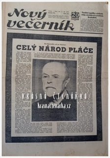 NOVÝ VEČERNÍK 1937/210 (Úmrtí T. G. Masaryka)