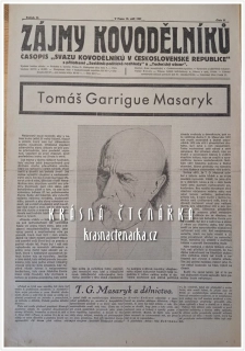 ZÁJMY KOVODĚLNÍKŮ, Časopis "Svazu kovodělníků v Československé republice" 1937/37 (Úmrtí T. G. Masaryka)